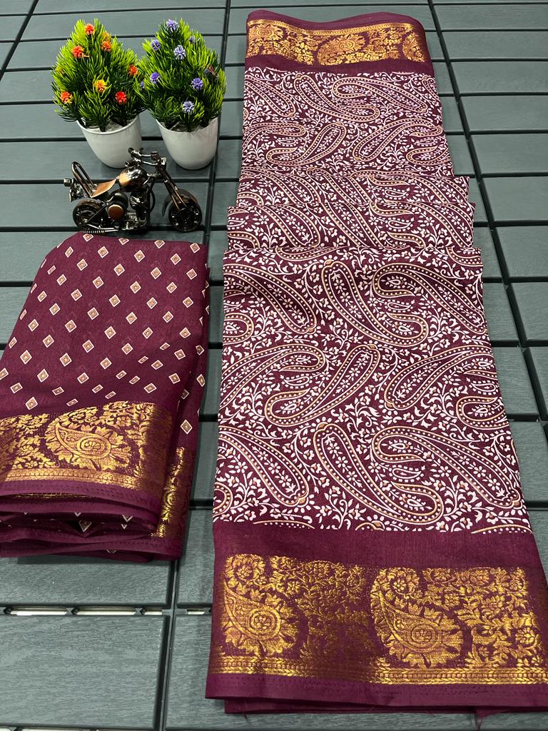 Soft Flower Tussar Silk Printed Non Catalog Sarees